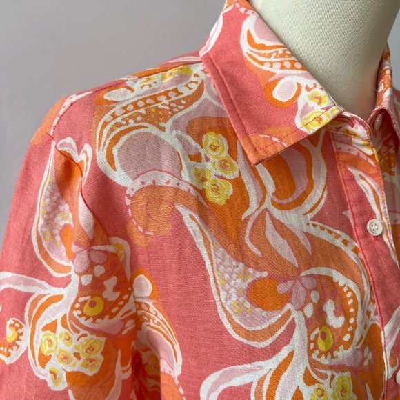 J MCLAUGHLIN FOLEY MIDI DRESS NWT S LINEN COTTON TRINIDAD ABSTRACT PARTY SUMMER - Picture 8 of 12